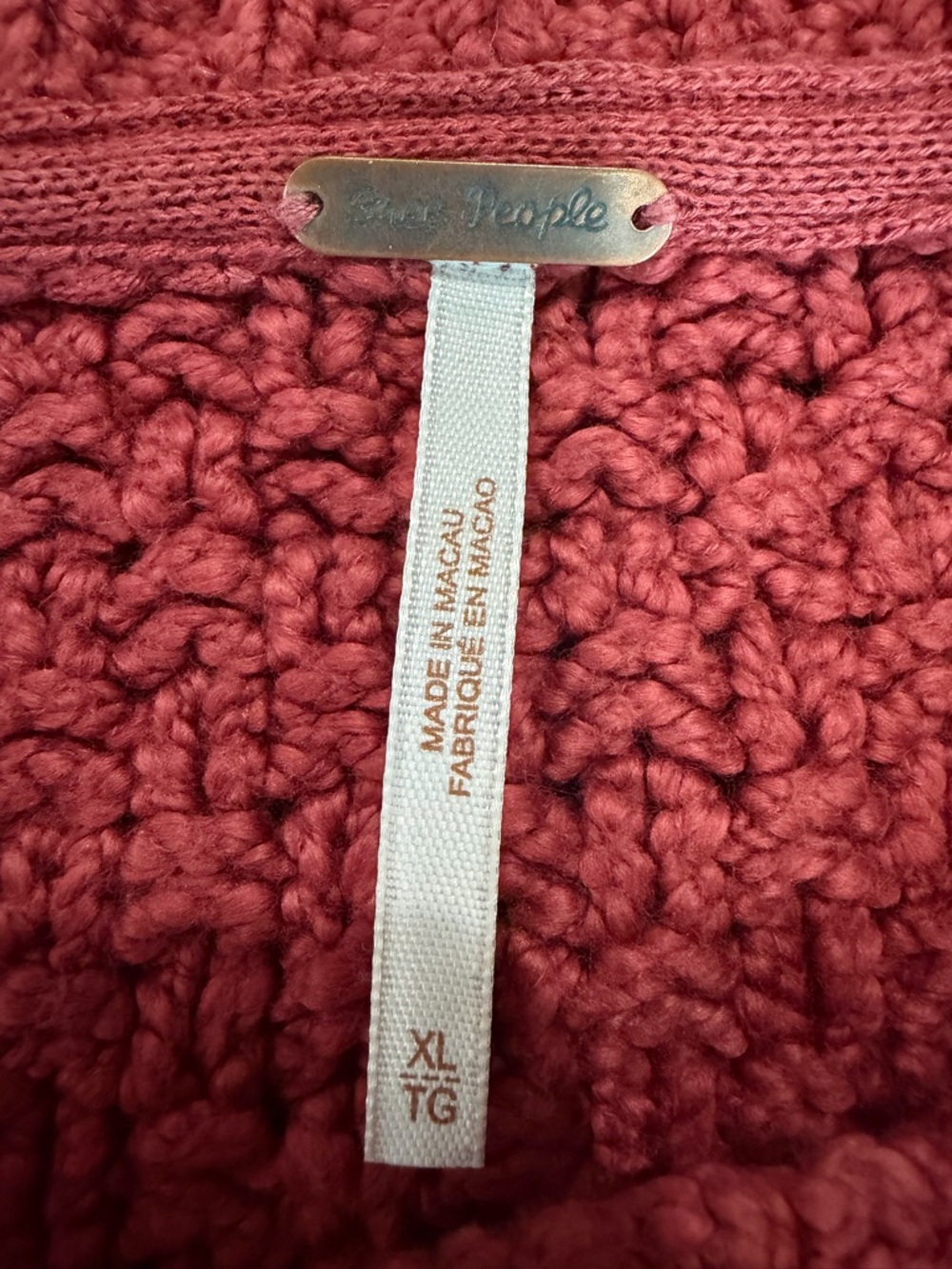 Free People Bonfire Cable Knit Button Cardigan - Rose - Picture 3 of 3